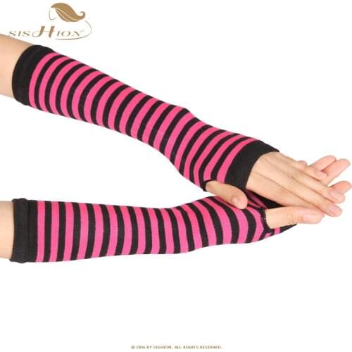 SISHION Autumn Wrist Arm Warmers Knitted Long Fingerless Gloves Sleeve Fingerless Gloves Soft Warm Mitten Elbow Mittens SP0527