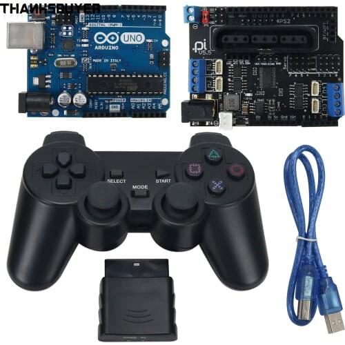 2021 New Version Arduino Shield Expansion Board 6-12V with 4 Channels Motors Servos Ports PS2 Joystick Remote Control
