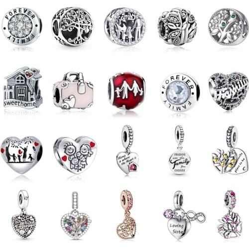 La Menars New Family Friends Charms Fit Original Pandora Charm Bracelet Genuine 925 Sterling Silver For Women Jewelry DIY Making
