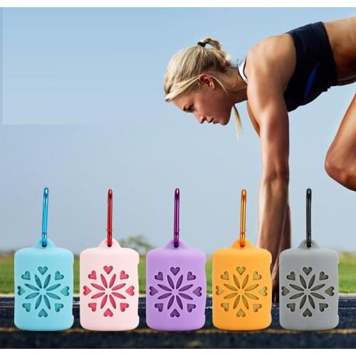 Portable Outdoor Travel Quick Drying Towel Soft Sports Cold Towel With Silicone Pouch Protective Cover Towel Sport Travel