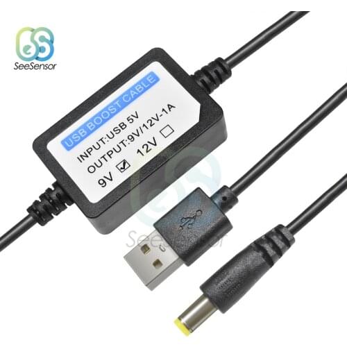 DC 5V to DC 9V/12V 1A USB Charge Power Boost Cable Step UP USB Converter Adapter Wire With Boost Transformer Component