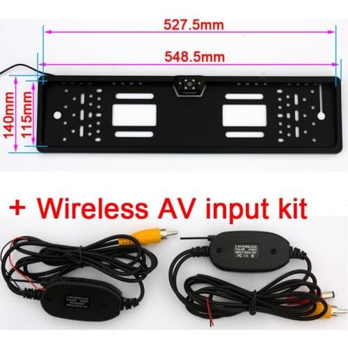 Wireless Vehicle Camera European License Plate Frame Backup Car Number Rear View Reverse parcking Camera Monitor Display DVD GPS