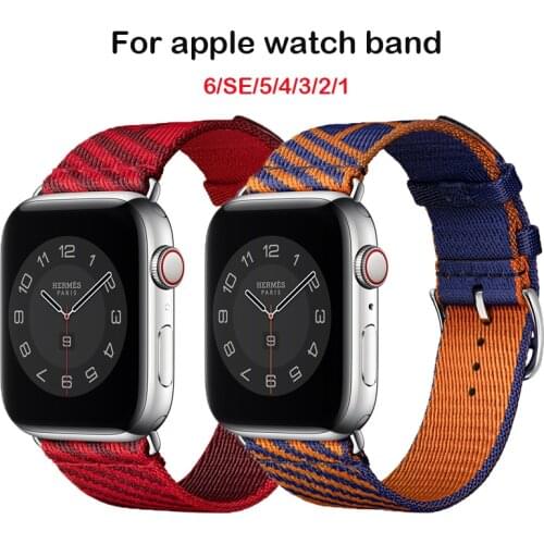 Nylon loop Bracelet Belt strip Band for Apple Watch 6 SE 5 4 42MM 38MM 44MM 40MM Woven Strap for iWatch 4 3 2 1 Wristband