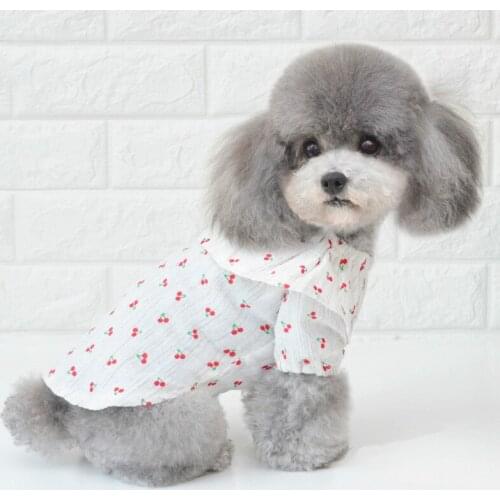 Dog Shirts in Dog Clothing Fashion Summer Cherry Dog T-Shirt for Pet Dog Clothes Cozy Apparel
