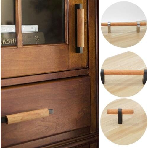 1Pcs Furniture Solid Wood Handles Living Room Cabinet Drawer Modern Pull Handles Adjustable Knob Kitchen Cabinet Door Handles