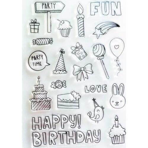 HAPPY Birthday Silicone Clear Stamps For Scrapbooking DIY Photo Album Cards Decoration Transparent Stamp Craft Clear Stamp New