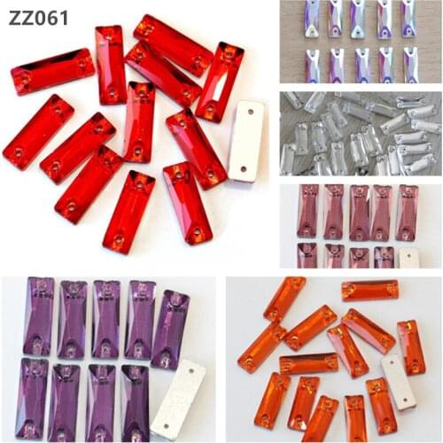 Glass rectangle Long glass sewing drill crystal diamond dress wedding dress accessories shoe bag DIY jewelry accessories ZZ061