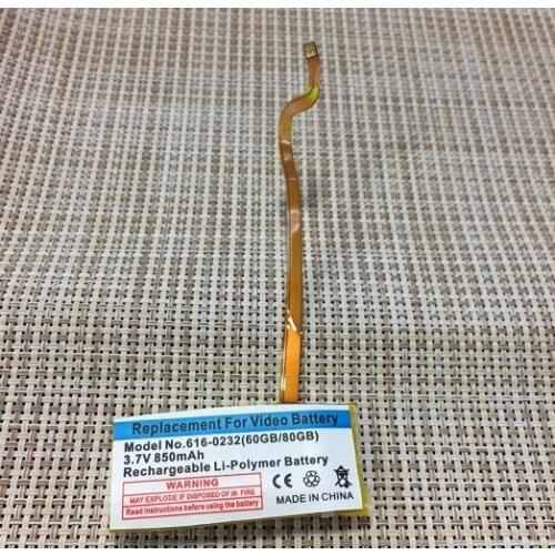 ISUN 5pcs/lot 850mAh internal polymer battery replacement for ipod 6th gen classic 160gb thick or 5th gen video 60gb 80gb