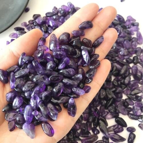 High quality Natural Amethysts Quartz Crystal Polished Gravel chips beads Specimen natural stones and minerals Fish Tank diy100g