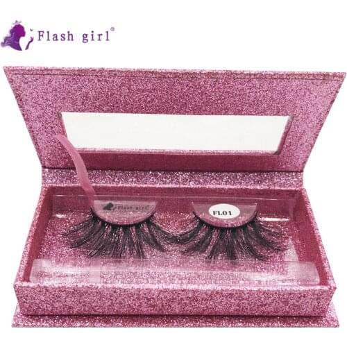 High Quality 25mm Eyelashes 100% Handmade Reusable Natural Soft False Eyelashes With Packaging Box Thick Faux Mink Lashes FL01