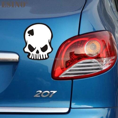 Funny Creative Car Accessories Car Decal Spades Ghost Skull Decoration Bumper Body Car Stickers Styling Decal Vinyl