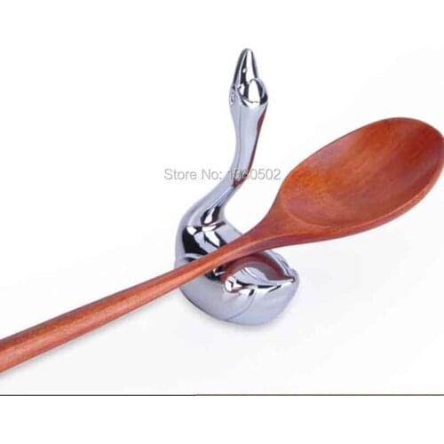 Funny Design Silver Gold Color Swan Stainless Steel Chopstick Holder Decorations Set Wedding Decoration