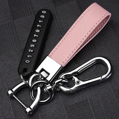 Womens Jewelry Luxury Metal Leather Self-defense Car Key Keychain Holder Gift for Mom Mens Gadgets Car Keychain Ladies Luxury