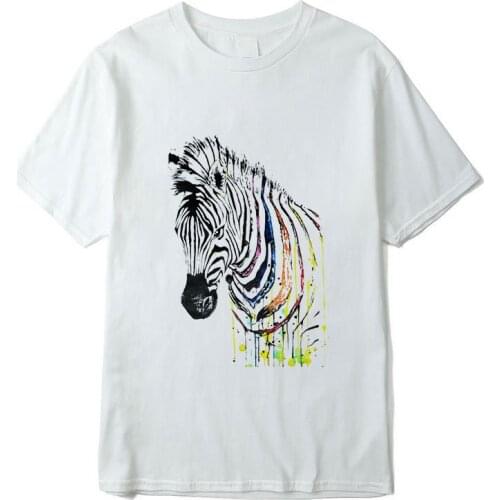 Womens T-shirt Zebra print T-shirt Cartoon Harajuku short-sleeved casual graphic T-shirt O-neck top T-shirt Female