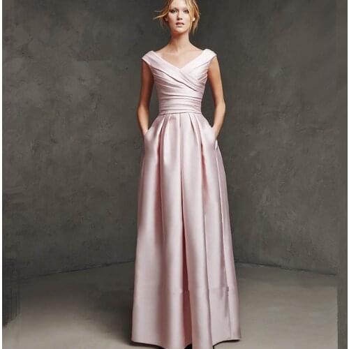 Robe de Soiree Courte Elegant Long Pink party gown 2018 Prom Abendkleider Vestido de Noche Formal Women bridesmaid dresses