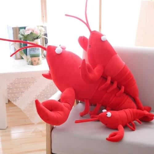 1PC Simulation Lobster Plush Toy Doll Stuffed Sea Animal lobster pillow Soft Kid Toys 30/55/80cm