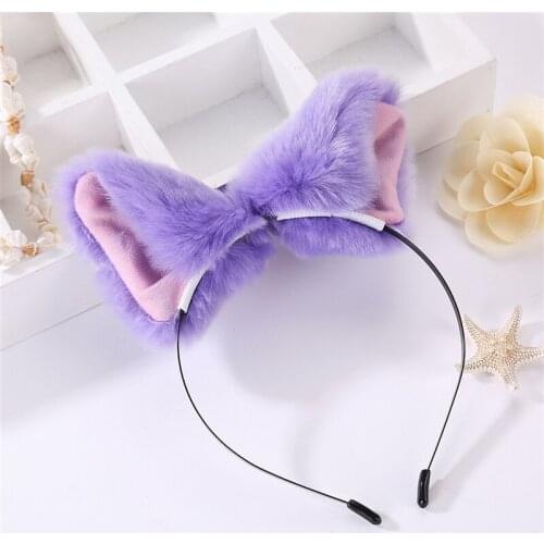 1PC Plush Fur Cat Ear Headbands Hairband Girls Anime Cosplay Costume Night Party Club Bar Decorate Hair wear Band Accessories