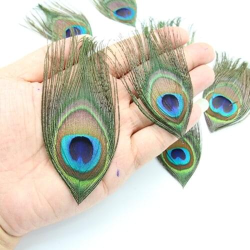20Pcs/Lot Real Peacock Feather Eye Trimmed 10-15cm/4-6" Peacock feathers for jewelry making Wedding Feathers Decoration Carnaval