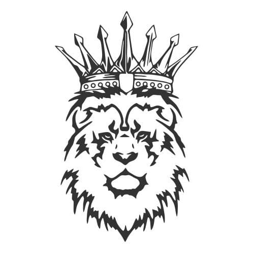 The King Of Lions With A Serious Expression And A Crown Car Decal For Car Window Door Design Art Mural FA186