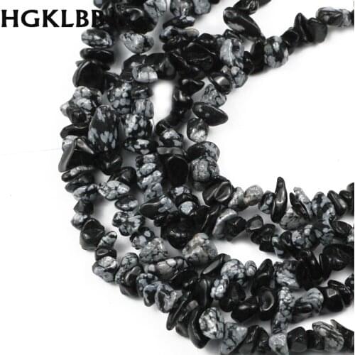 HGKLBB Natural Stone Beads Obsidian Alabaster Irregular Gravel Chips Beads for Jewelry Making 86cm Diy Bracelets Accessories