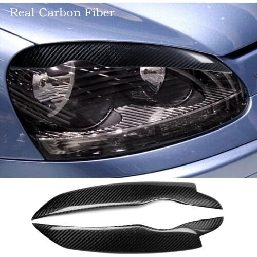 Real Carbon Fiber Headlight Eyelid eyebrow Cover For VW Golf 5 V Mk5 2005-2009