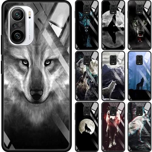 Transparent Glass Case For Redmi Note 9S 9 8 Pro 8T 7 9C 9S 6A 10 K40 K30 9T 8A Bumper Hot Sale The Wolf