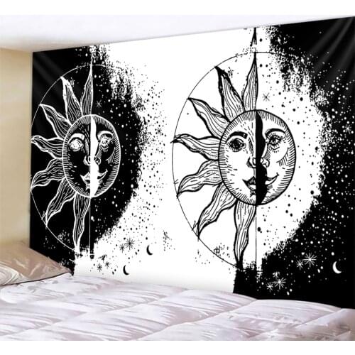 Black and white devil tapestry Mandala Hippie Bohemian decoration bedroom home decoration bed sheet witchcraft sofa blanket