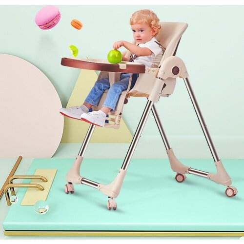 Baby High Chair Muti-function Foldable Dining Table Chair Kid Feeding Chair With Wheels Removable Children Dining Chair