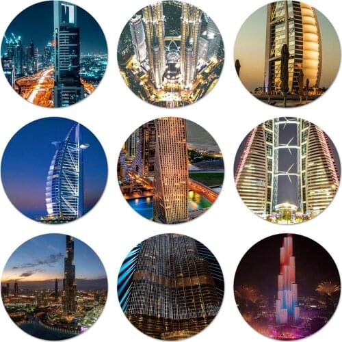 Dubai City Icons Pins Badge Decoration Brooches Metal Badges For Backpack Decoration