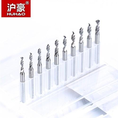 HUHAO 10PC 2.1mm to 3.0mm Carbide PCB mini drill Bit CNC tungsten steel for print circuit board 3.175mm drill bit set PCB T