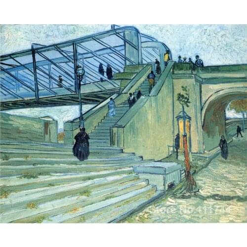 Famous art for bedroom The Trinquetaille Bridge Vincent Van Gogh paintings Hand painted High quality