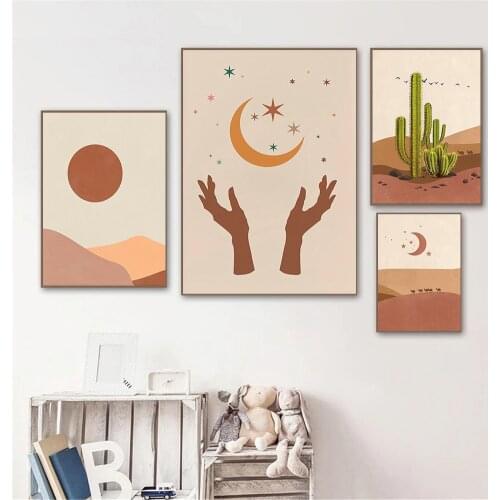 Cactus Painting Desert Camel Minimalist Wall Art Abstract Single Line Face Art Canvas Poster Print Nordic Picture Home Decor