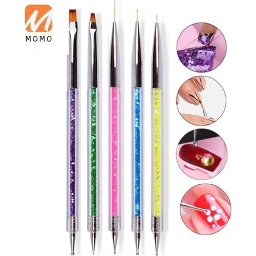 Manicure Brush Spot Drill Line Drawing Pen Special Brush Point Flower Dot Dual-Purpose Tool Point Bead Double-Headed