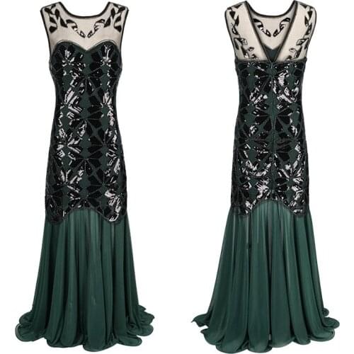 Hot sell china factory 1920S STYLE GATSBY VINTAGE CHARLESTON SEQUIN BEADED PARTY FLAPPER DRESS S-XL
