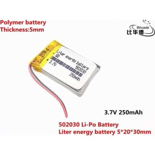 Liter energy battery Good Qulity 3.7V,250mAH 502030 Polymer lithium ion / Li-ion battery for tablet pc BANK,GPS,mp3,mp4