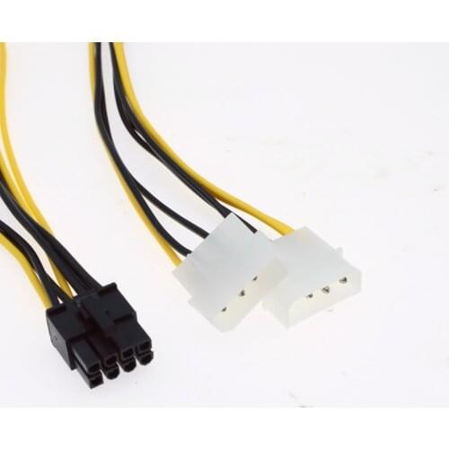 Best Price 8-pin to Dual 4-pin Computer Host Graphics Card Power Cable Y-Shaped 8-pin PCI Express to Dual 4-pin Molex 18cm