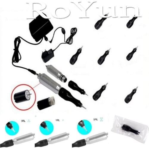RoYun XD990 12V High Power Aluminium Rotary Tattoo Permanent Makeup Machine Pen Gun 15 Needles Kit