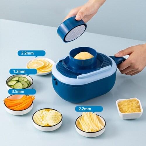 Multifunctional Rotate Vegetable Cutter with Drain Basket Peeler Egg Separator Hand Protector Kitchen Shredder Slicer