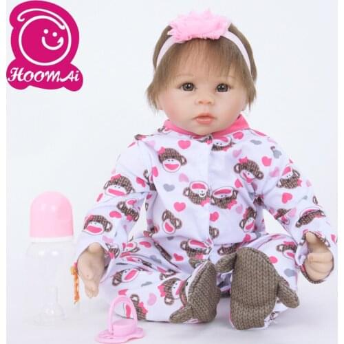 Fashion Soft Silicone Cotton Body Exclusive Bebe Reborn Doll Realistic Baby Toy Lovely Doll For Kids Christmas Gifts 18" 45CM