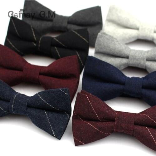 Fashion Suits Cotton Bowtie for Wedding Casual Striped Bow Tie for Men Neck Tie Gravatas Slim Cravats Bowties for Business