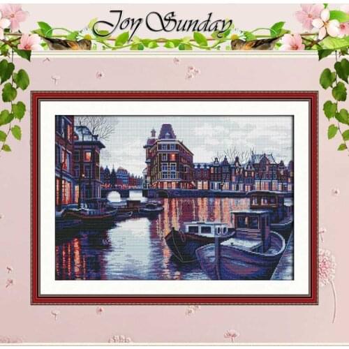 Harbour Patterns Counted Cross Stitch 11CT 14CT Cross Stitch Set Wholesale DIY scenery Cross-stitch Kit Embroidery Needlework