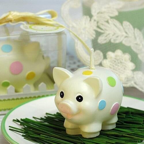 Creative smokeless scented animal lovely pig for Children baby kid Birthday Partycake decorated candles and Wedding party gifts