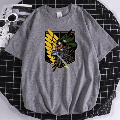 Attack On Titan Printing Male Tshirts Style O-Neck T Shirt Fashion Breathable T Shirts Simplicity Quality MenS Short Sleeves