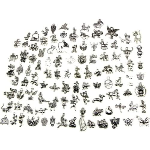 Wholesale 100Pcs/lot Mix Animal Charm Pendants for DIY Jewelry