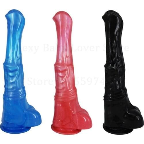 Sexy Realistic Animal Dildos Female Masturbation Super Soft Big Horse Dildo G spot Stimulator Huge Penis Adult Sex Toy For Women
