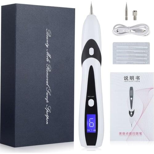 LCD Plasma Pen 9 Level LED Lighting Laser Tattoo Mole Removal Machine Face Skin Tag Removal Freckle Wart Dark Spot Remover Tools