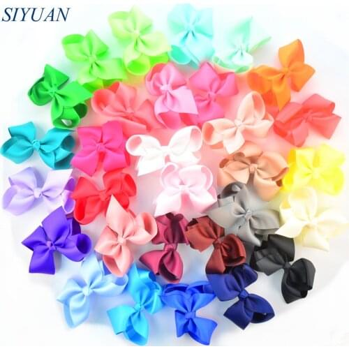 30pcs/lot 4.5 Inch Grosgrain Ribbon Bow Knot Girl Headband Hairband Accessories DIY Boutique Neon Color Available H0264