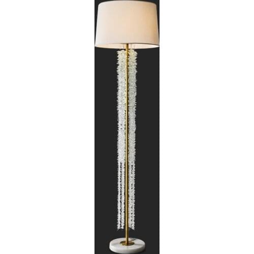 Simple modern waterfall crystal decoration vertical floor lamp exhibition hall study room living room floor lamp