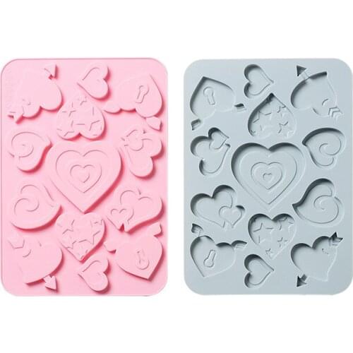 Varieties Heart Shaped Silicone Mold for Chocolate Cake Jelly Pudding Cookier Epoxy Candy Mould Cake Decoration Accessories