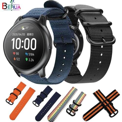 Nylon Sport watch Strap band 22MM For Xiaomi haylou solar ls05 smart WristStrap Bracelet For Huawei Watch GT 2 46mm